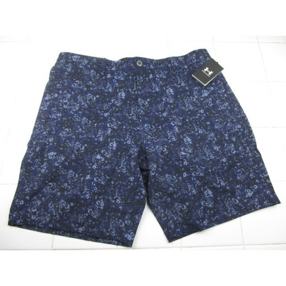 Under Armour Golf Printed Shorts 10" Inseam Blue Splatter Men's Size 38 1377303